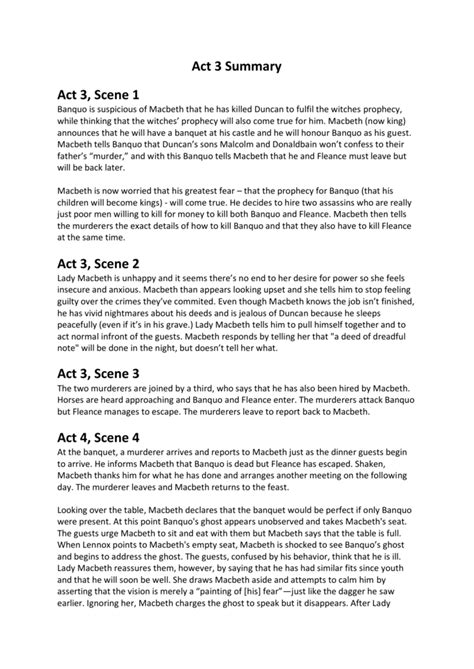 They attack banquo and fleance, but succeed only in killing banquo. Act 3 Summaries