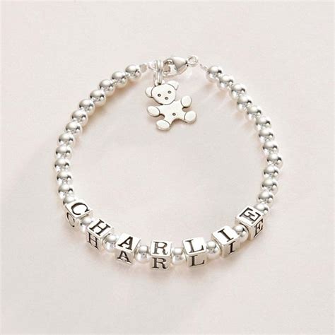 Sterling Silver Name Bracelets For Girls Personalised Childrens