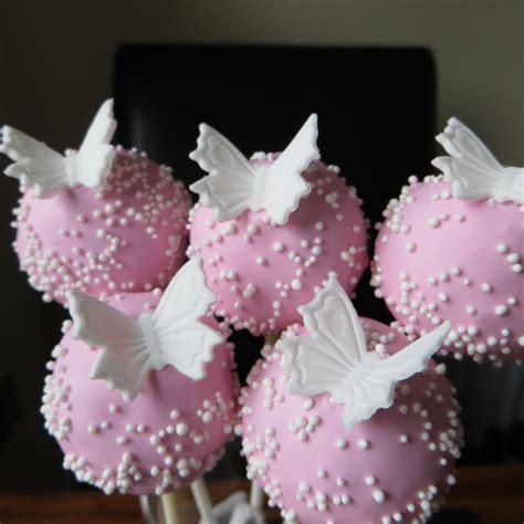 Pink With White Butterfly Cake Pops Butterfly Cake Pops Cake Pops