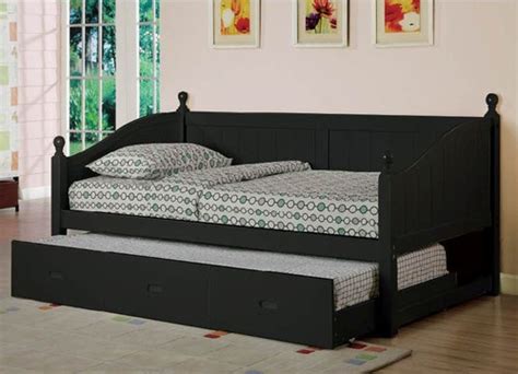 Boys trundle bed wooden trundle bed twin storage bed under bed storage condo furniture extra bed guest bed guest room bed reviews. Black Finish Cottage Style Daybed with Twin Trundle | eBay ...