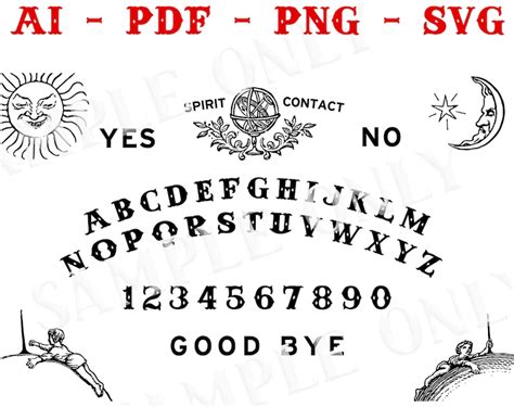 Printable Spirit Board Ouija Template Pdf Svg Png Ai Etsy Australia