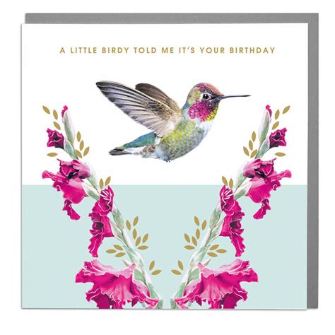 Humming Bird Birthday Card By Lola Design Lola Design Ltd