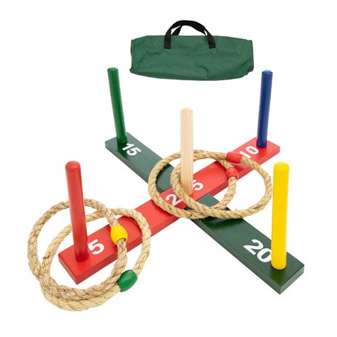 Rope Ring Toss Yard Game Throwing Carnival Quoits Set For Indoor Or