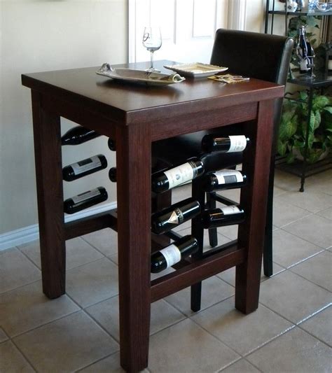 Custom Made Brinkman Pub Table With Wine Storage By North Texas Wood