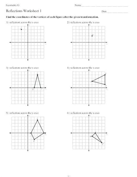 Reflections Worksheet Math Aids Answers