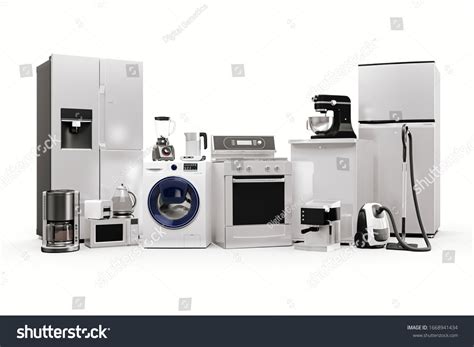 D Render Home Appliances Collection Set Stock Illustration