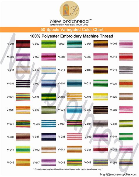 new brothread 50 colors variegated polyester embroidery machine thread new brothread