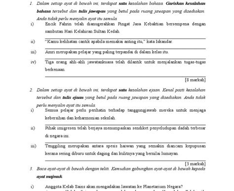 Soalan Bahasa Melayu Tingkatan 1 / Antara yang berikut yang manakah