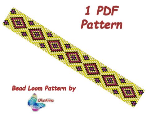 Loom pattern Beaded pattern Bracelet pattern Miyuki pattern Geometric pattern Seed bead bracelet ...