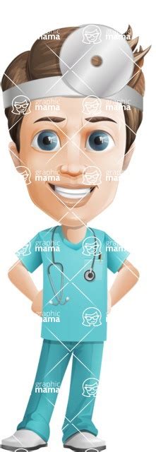 Young Doctor Cartoon Vector Character 112 Illustrations With Head