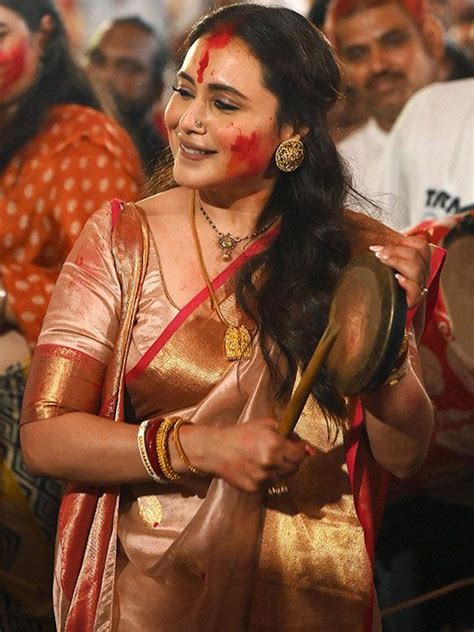 Durga Puja 2023 Inside Bollywood Actress Rani Mukerjis Vibrant Sindoor Khela Celebrations