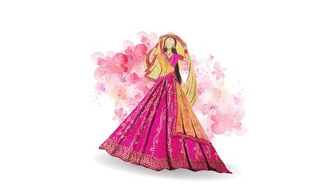 Indian Fashion Illustration Dress Lehanga Illustration Youtube