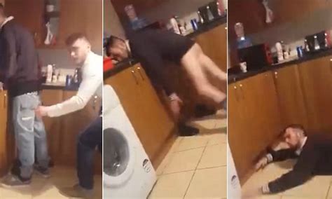 Man Loses His Balance After Friend Ripped His Trousers Off For A Prank