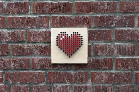 8 Bit Wall Art In Screws Slightly Screwy Heart Wall Art Crafts