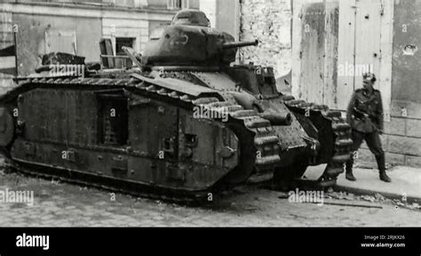 World War Ii France Tanks B1 Bis Destroyed Char B1 Bis At The