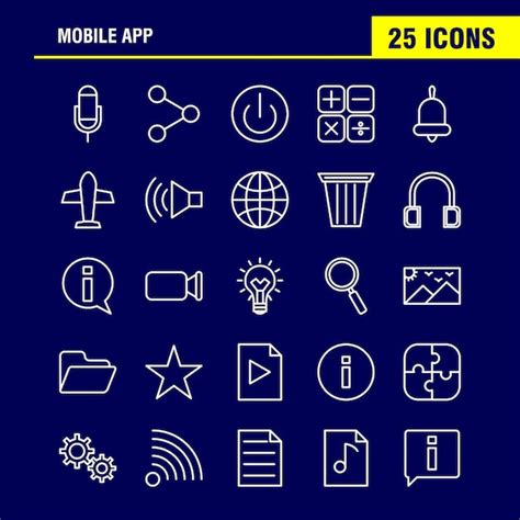 Premium Vector Mobile App Icons Set