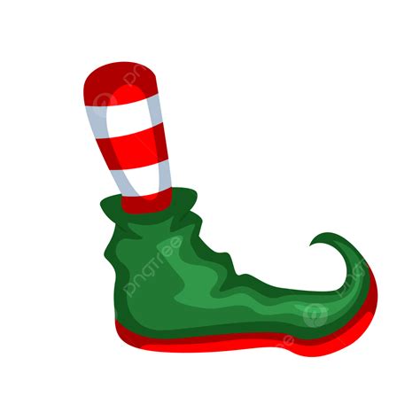 Elf Legs In Green Shoes Isolated Merry Christmas And Happy New Year