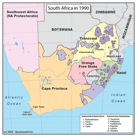 South African Apartheid Map