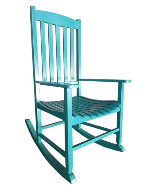 Mainstays Outdoor Wood Rocking Chair Blue Turquoise Weather