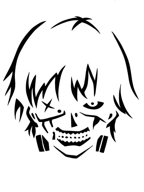 I Made My Brother A Kaneki Pumpkin Stencil And Thought Id Share It