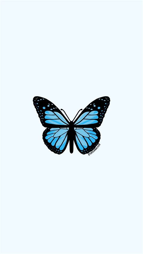 Luz Etiqueta Azul De La Mariposa Butterfly Wallpaper Iphone Blue
