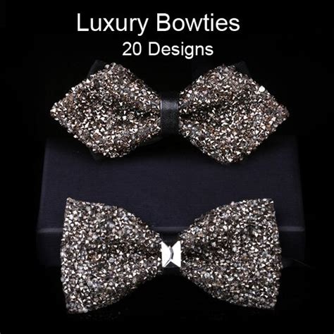 Luxury Handmade Rhinestone Bowtie Bling Bling Crystal Butterfly Diamond Bow Ties For Wedding