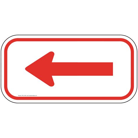 Red Arrow On White Sign With Symbol Pke 21995 Directional