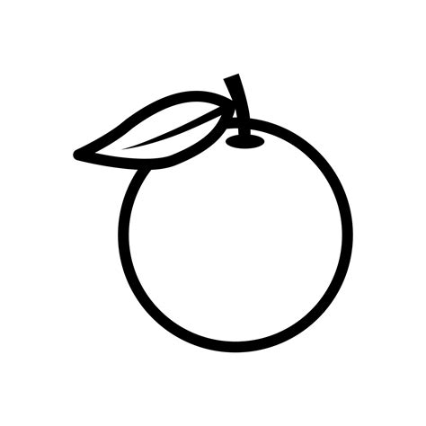 Orange Fruit Line Icon Orange Fruit Single Outline Icon On Isolated