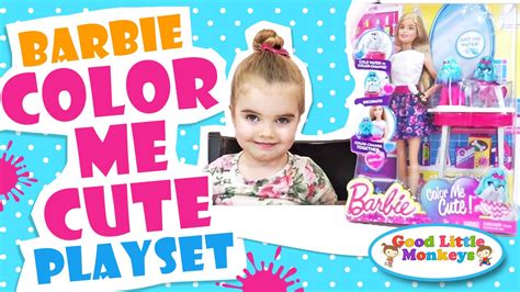 Barbie Color Me Cute Barbie Playset Review And Play Youtube