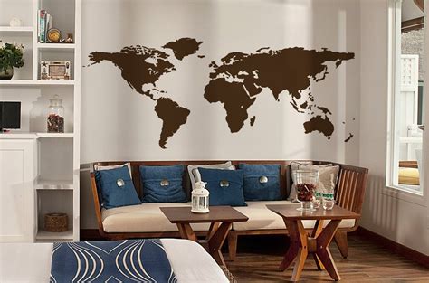 World Map Wall Decal Vinyl Wall Sticker Decals Home Decor Art Etsy