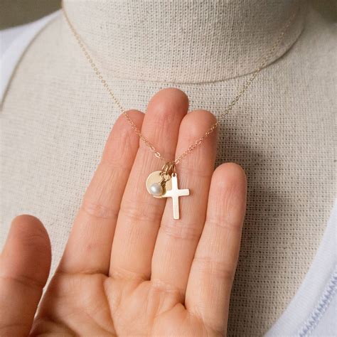 Gold Cross Necklace Communion Necklace First Communion T