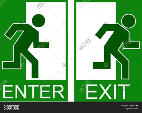 Enter Exit Sign Copy Image And Photo Free Trial Bigstock
