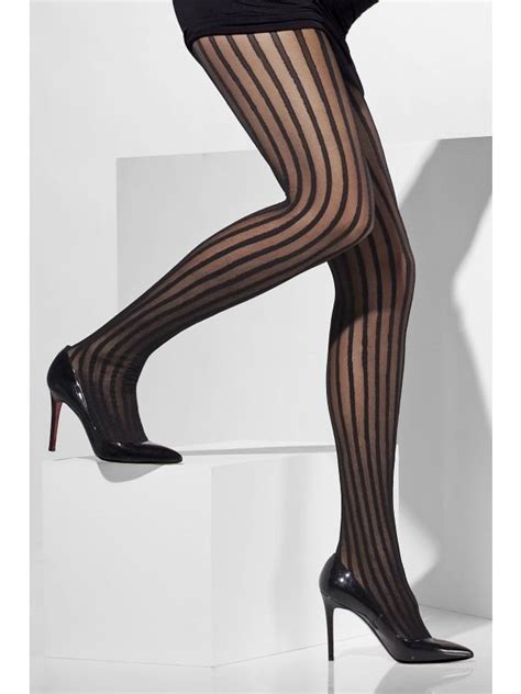 Tights With Vertical Stripes Black 42720