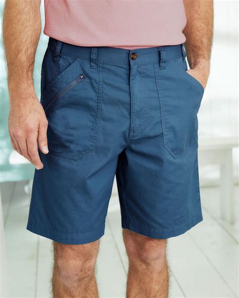 Trousers And Shorts Cotton Traders Mens Utility Shorts Blue Grey Akmv