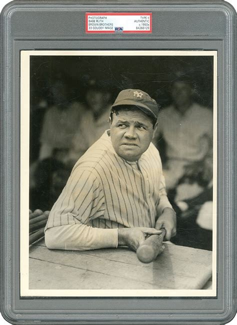 Babe Ruth Photograph Used For His Goudey Baseball Card Psa