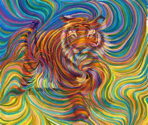 Tiger Vibrant Color Art Arte Fractal Arte Con Tigre Pintura Metafisica