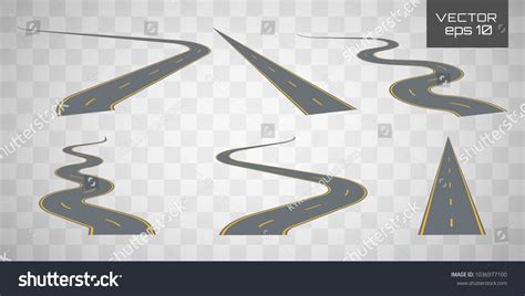 Winding Curved Road Highway Markings Set Stock Vector Royalty Free