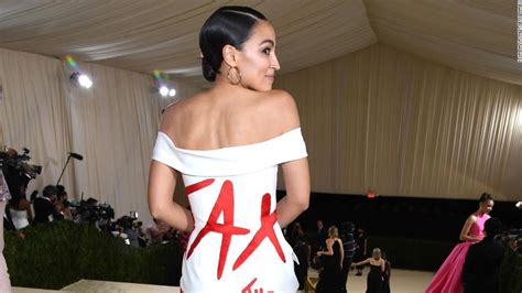 Aoc Caused A Stir With Her Statement Making Met Gala Gown Cnn Style