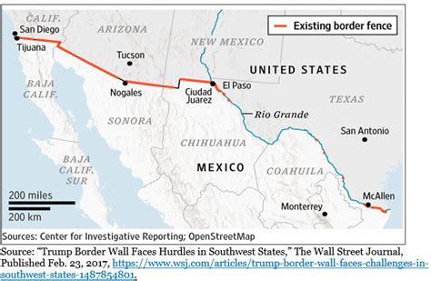 Us Mexico Border Wall Map 2020