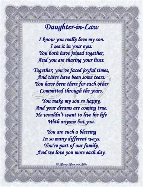 My Daughter In Law Poem Daughter In Law Poem I Love This Mariah Is