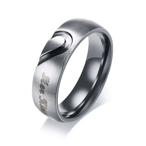 Vnox Her King His Queen Couple Wedding Band Ring Stainless Steel Cz