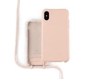 Silicone Case Met Koord IPhone X Xs Roze Phone Factory
