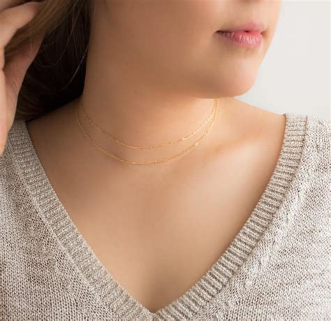 Dainty Choker Necklace Gold Layering Necklace Simple Etsy