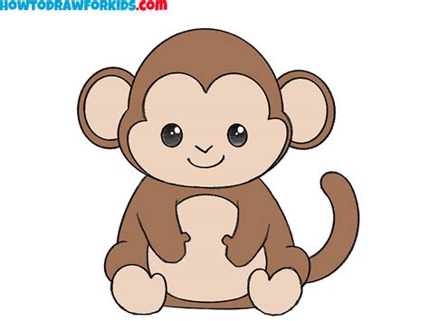 How To Draw A Monkey Easy Drawing Tutorial For Kids