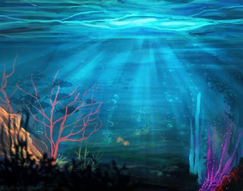 Underwater Landscape Underwater Painting Ocean Painting Landscape
