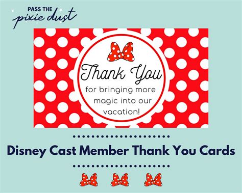 Set Of 10 Minnie Mouse Inspired Disney Cast Member Thank You Etsy