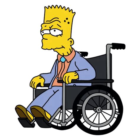 Old Bart Simpson On A Wheelchair Sticker Sticker Mania
