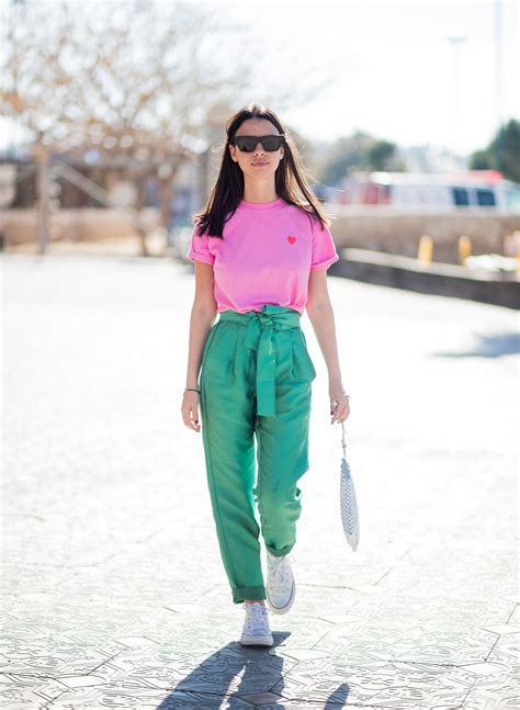 Pink And Green Pink And Green Outfit Colourful Outfits Green Fashion
