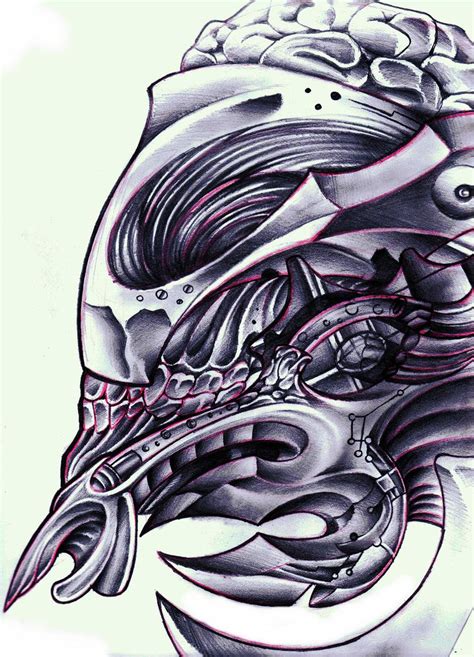 Biomechanical Skull By Thirteen7s On Deviantart