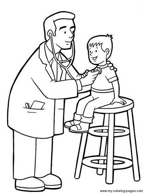 Coloring page with doctor making injection. doctor - Google Search | Medio Social y Natural | Coloring ...
